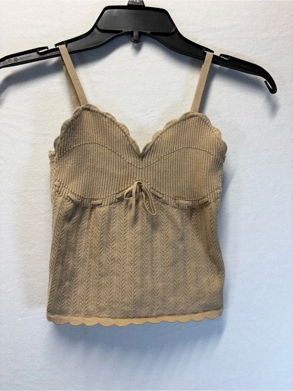 Wilfred Camel Ribbed Tie-Front Knit Cami - Picture 2 of 6